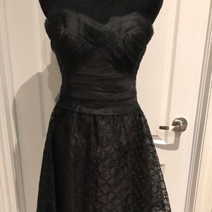 BCBG prom wedding black circles sweetheart dress 2